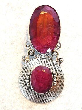 Giant Boho Vintage 60 Carats Natural Ruby Statement Pendant – One of A Kind